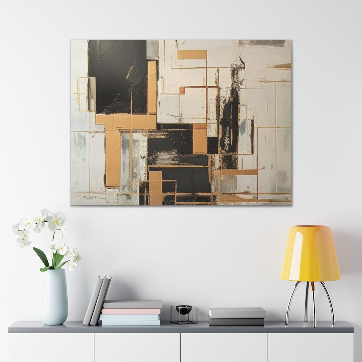 Gold and Black Elegance: A Symphony of Sophistication Canvas Print