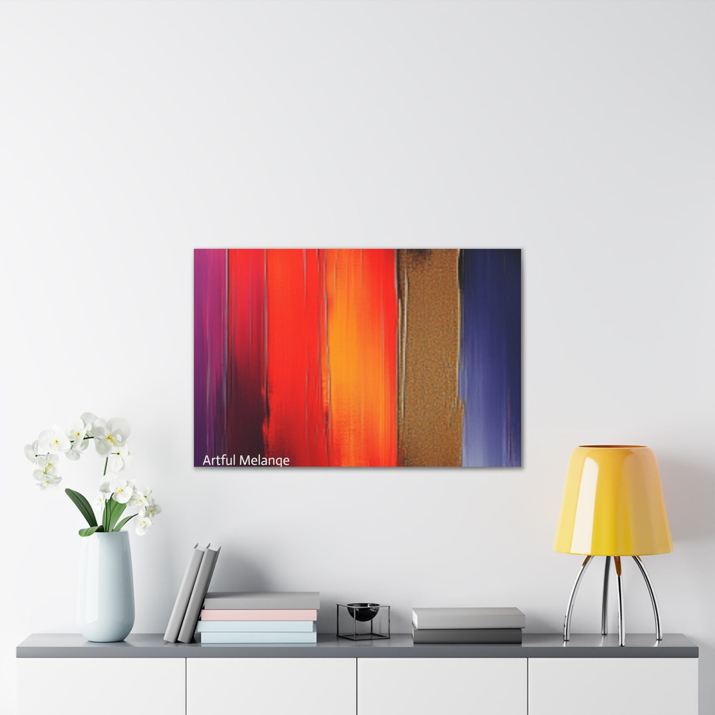 Acrylic Abstract Canvas Print - Homage to the Divine Nine/Red White Purple and Gold 3