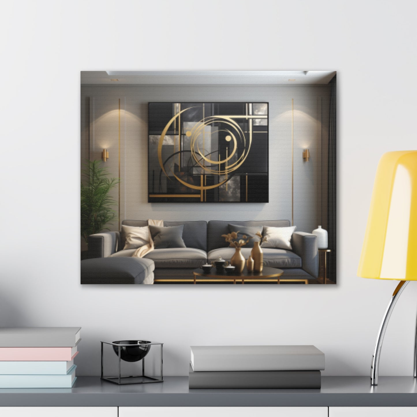 Gold and Black  Elegance: A Symphony of Sophistication Canvas Print