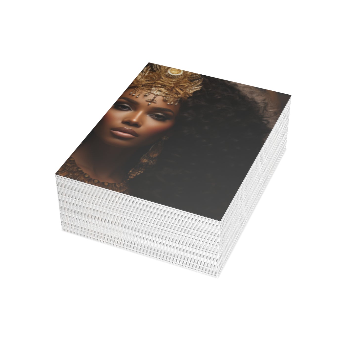 A Tapestry of Grace: Note Cards Showcasing Regal Black Women as African Royalty (1, 10, 30, and 50pcs)