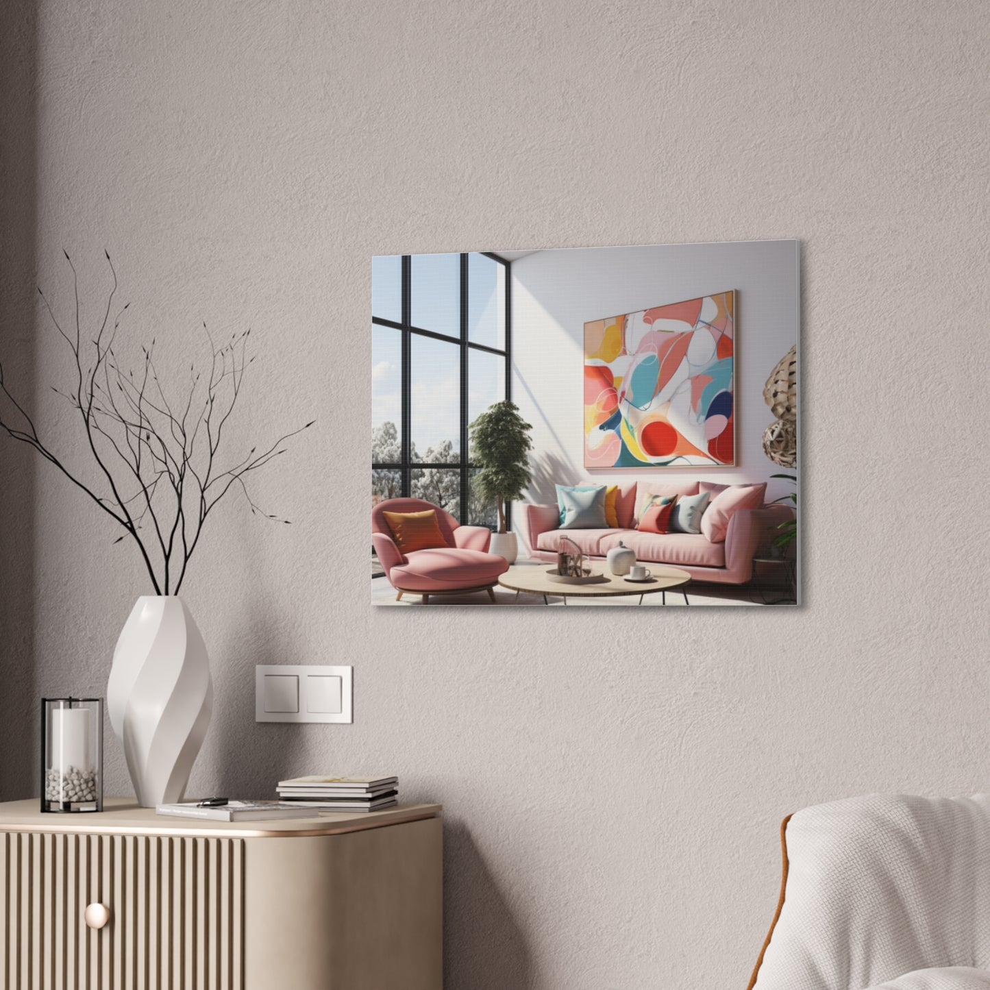 Timeless Elegance: Refined Pink Hues Canvas Print for Sophisticated Living Spaces