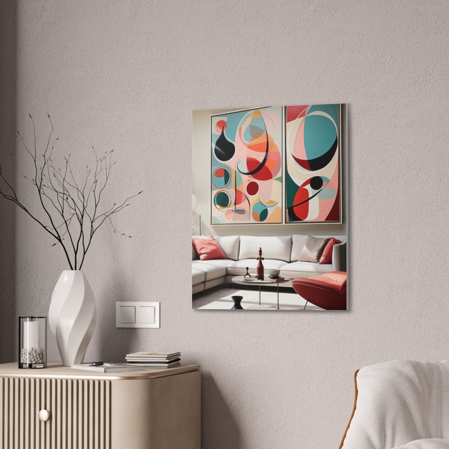 Timeless Elegance: Refined Pink Hues Canvas Print for Sophisticated Living Spaces