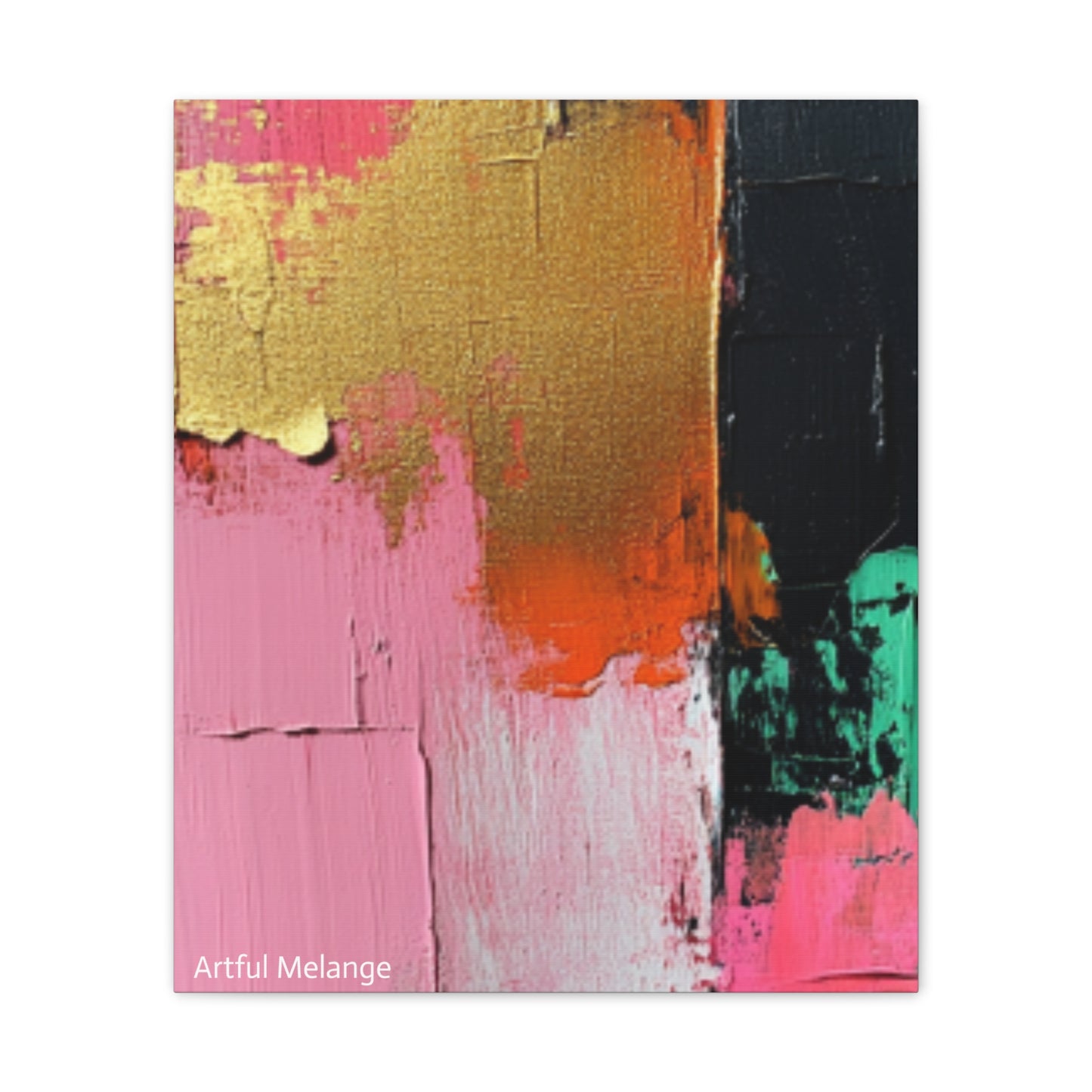 Acrylic Abstract Canvas Print - Homage to the Divine Nine/Pink Green Black and Gold 7