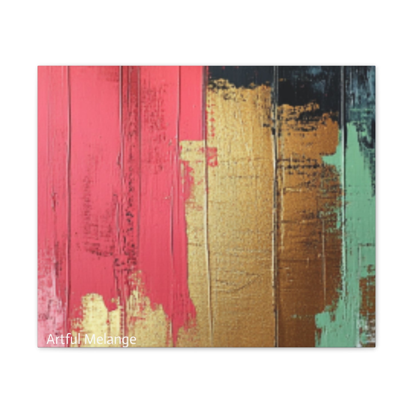 Acrylic Abstract Canvas Print - Homage to the Divine Nine/Pink Green Black and Gold 6