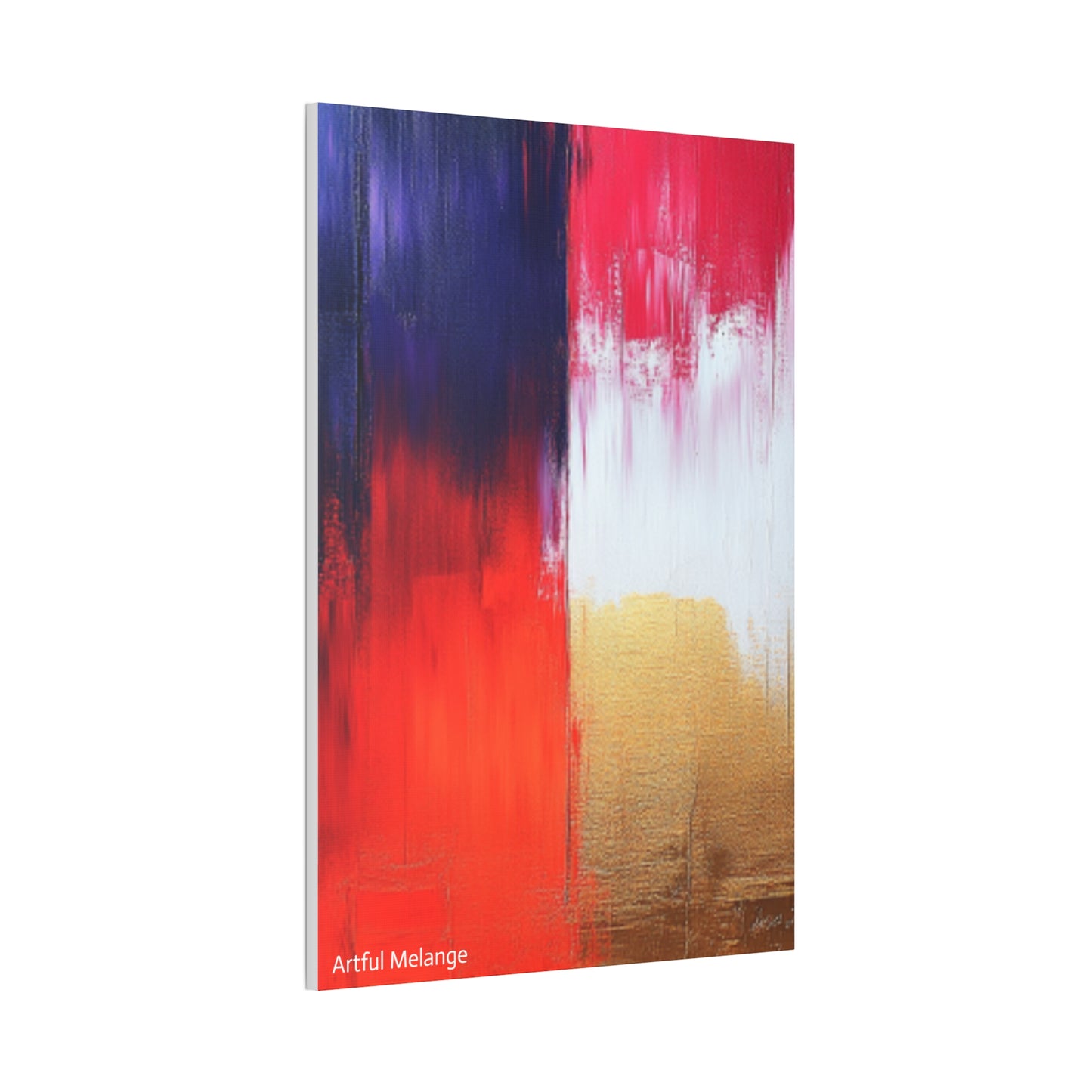 Acrylic Abstract Canvas Print - Homage to the Divine Nine/Red White Purple and Gold 2