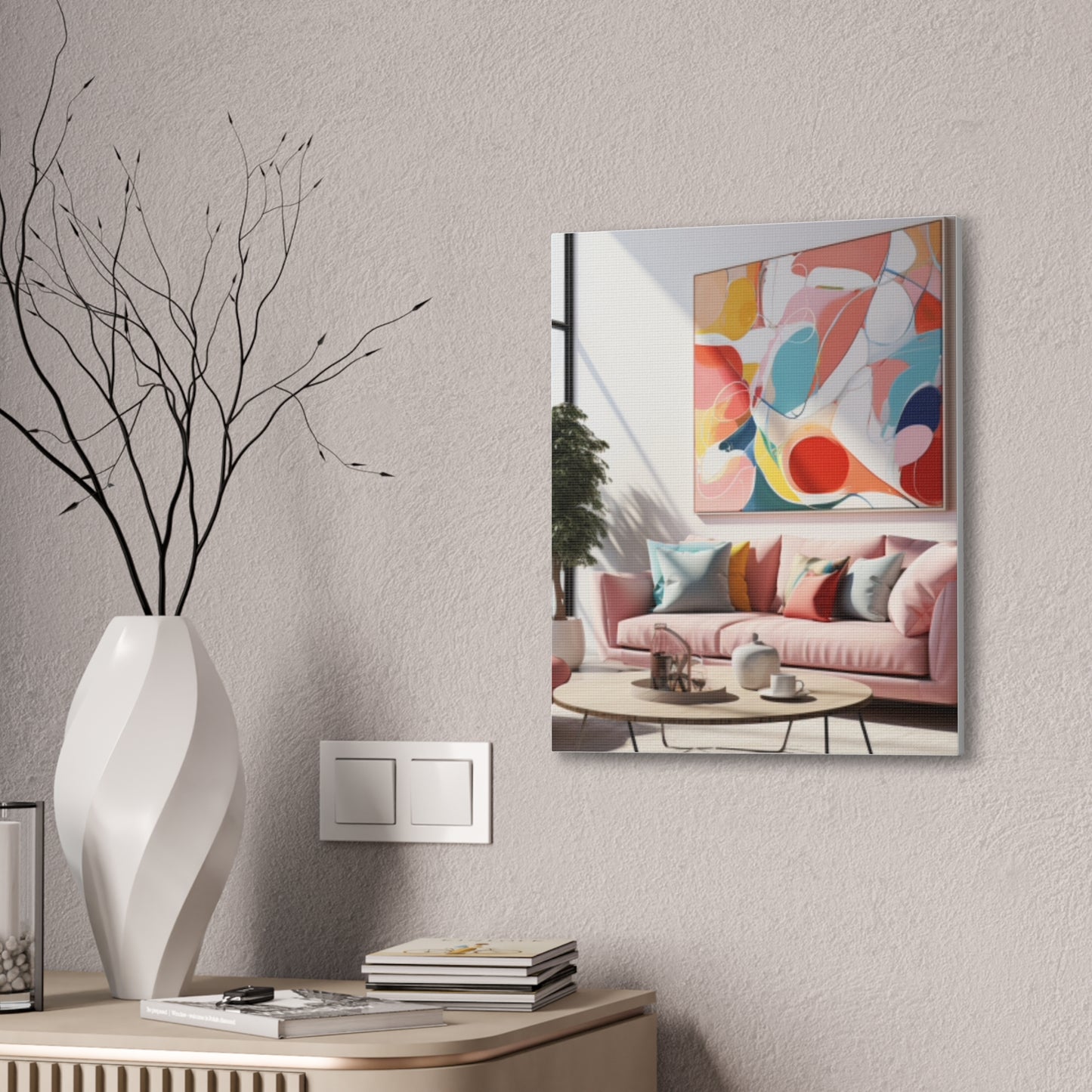 Timeless Elegance: Refined Pink Hues Canvas Print for Sophisticated Living Spaces