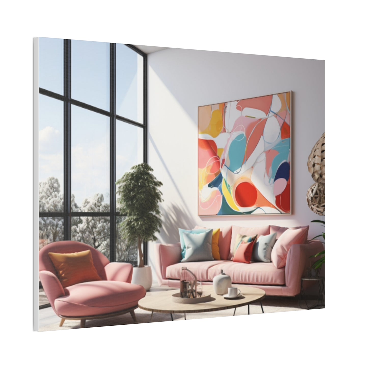 Timeless Elegance: Refined Pink Hues Canvas Print for Sophisticated Living Spaces