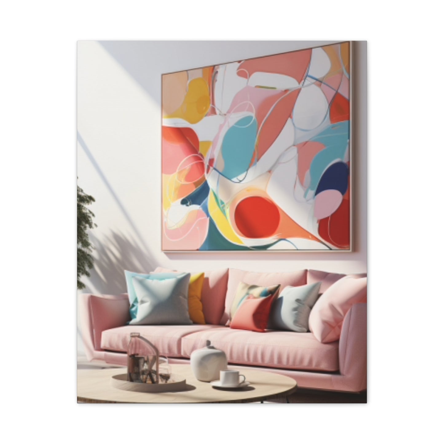 Timeless Elegance: Refined Pink Hues Canvas Print for Sophisticated Living Spaces