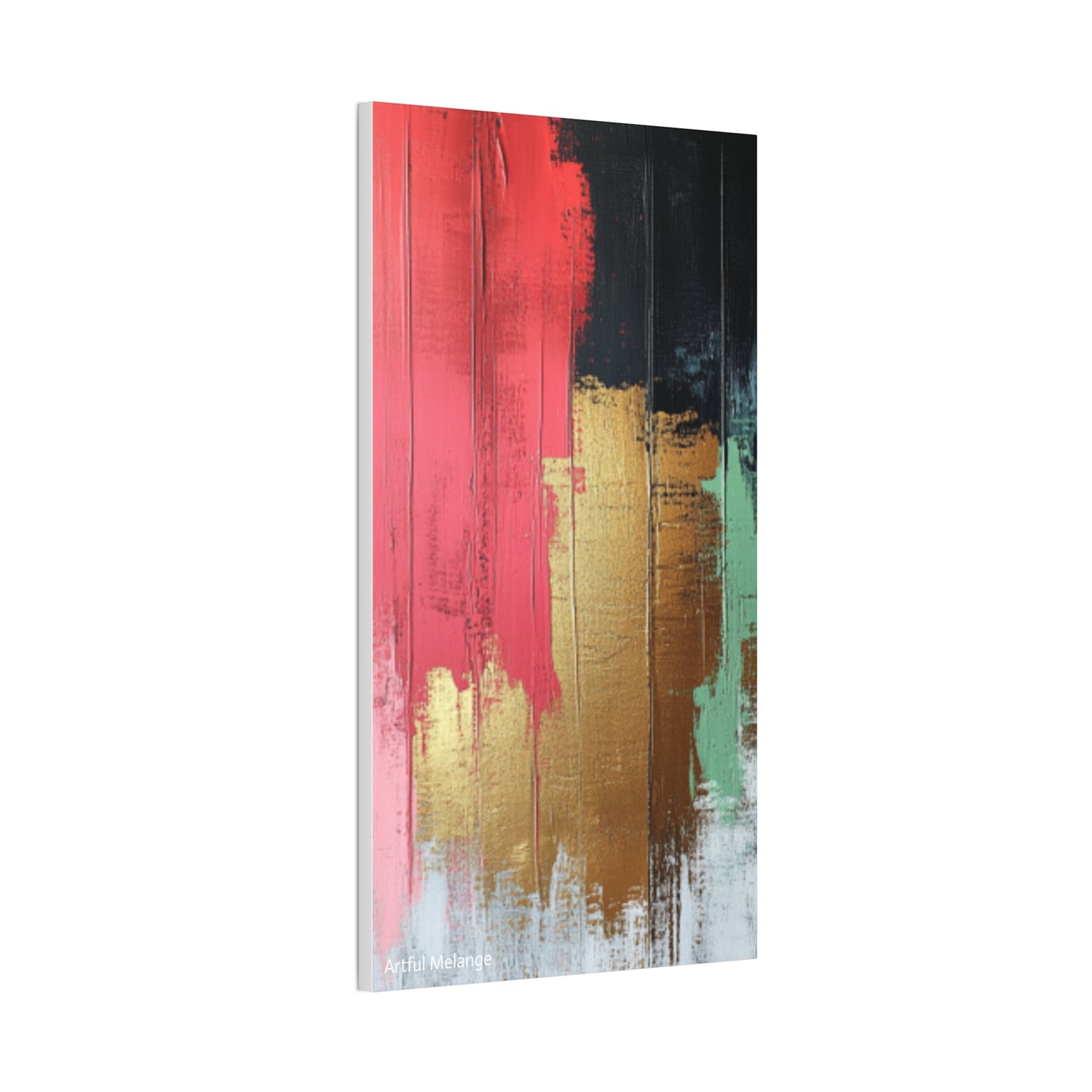 Acrylic Abstract Canvas Print - Homage to the Divine Nine/Pink Green Black and Gold 6