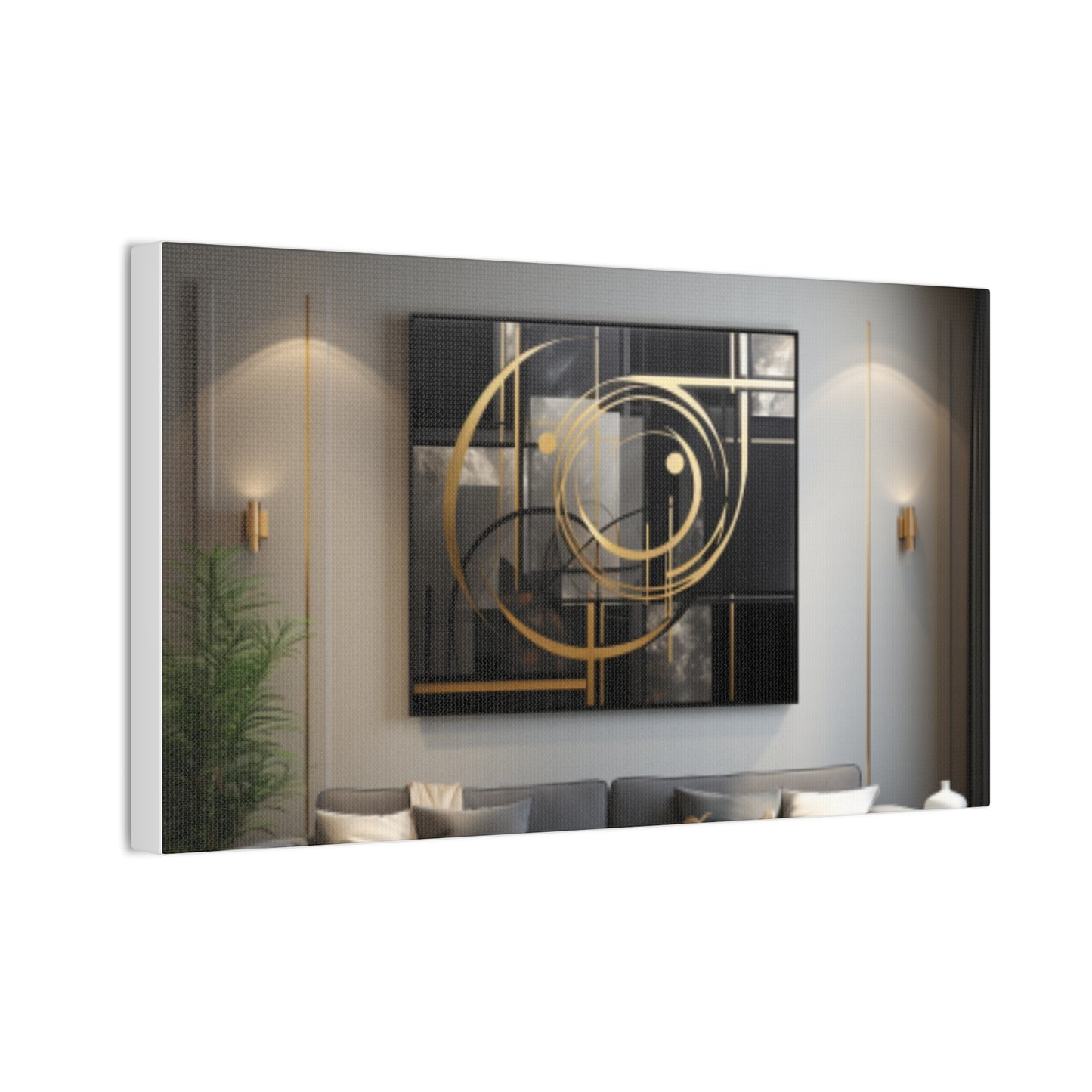 Gold and Black  Elegance: A Symphony of Sophistication Canvas Print