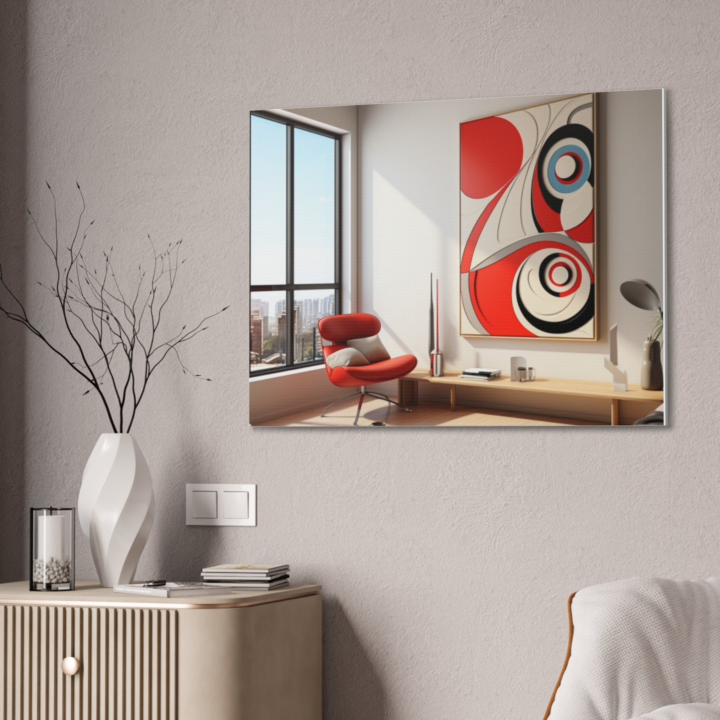 Crimson Elegance: A Symphony of Sophistication Canvas Print