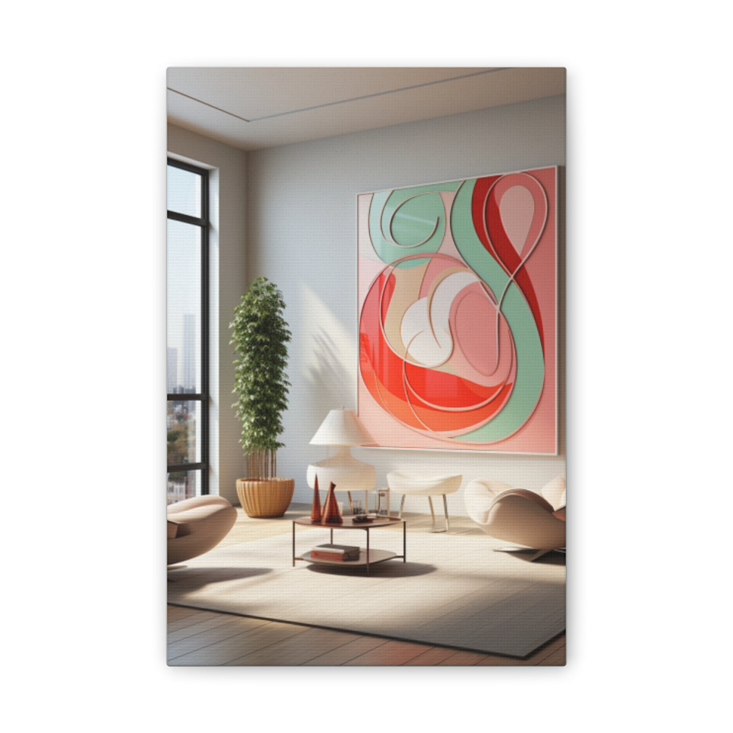 Timeless Elegance: Refined Pink Hues Canvas Print for Sophisticated Living Spaces