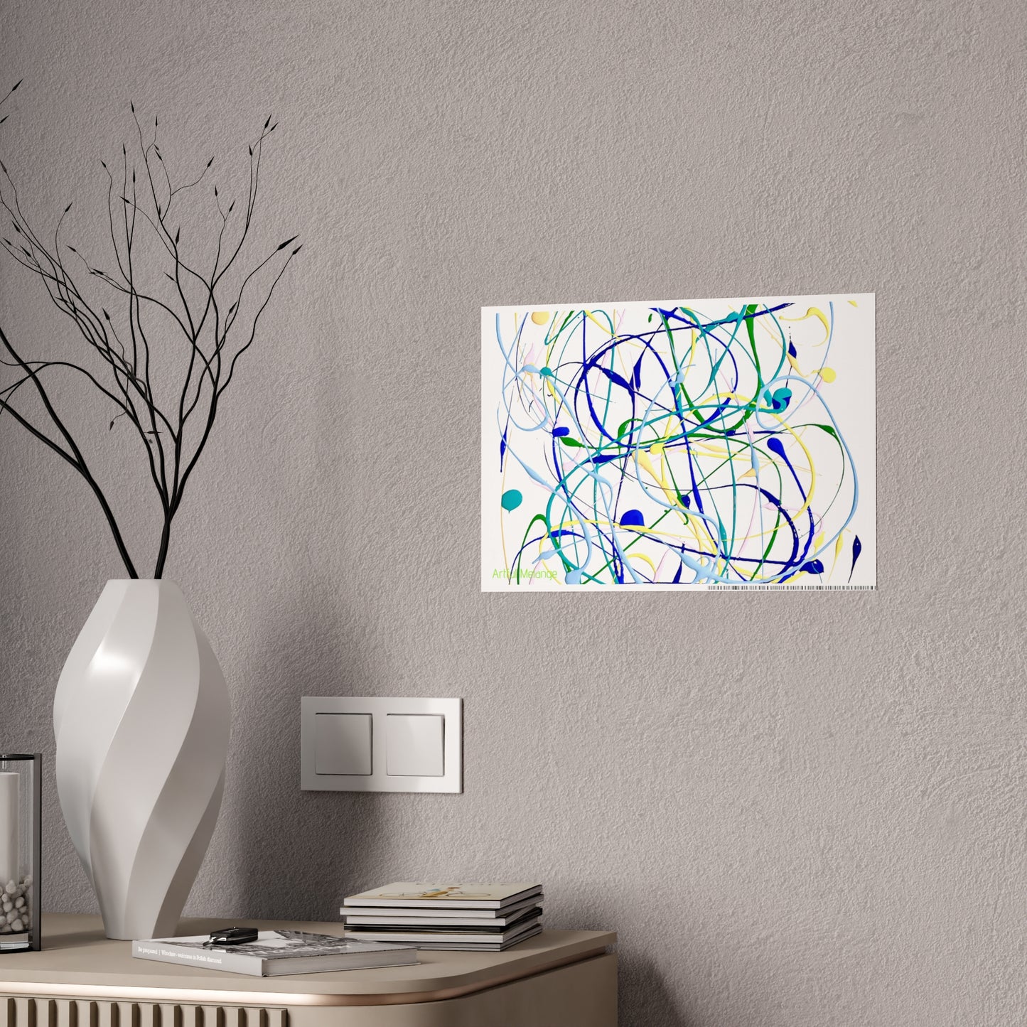 Gleaming Acrylic Abstract Poster: A Spectrum of Colorful Elegance