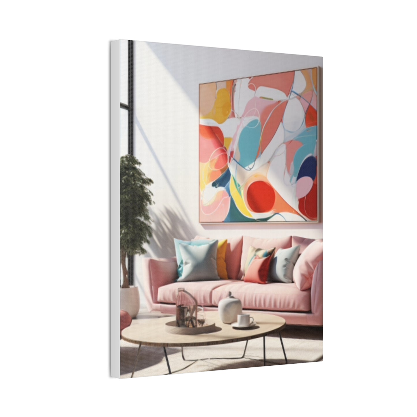 Timeless Elegance: Refined Pink Hues Canvas Print for Sophisticated Living Spaces