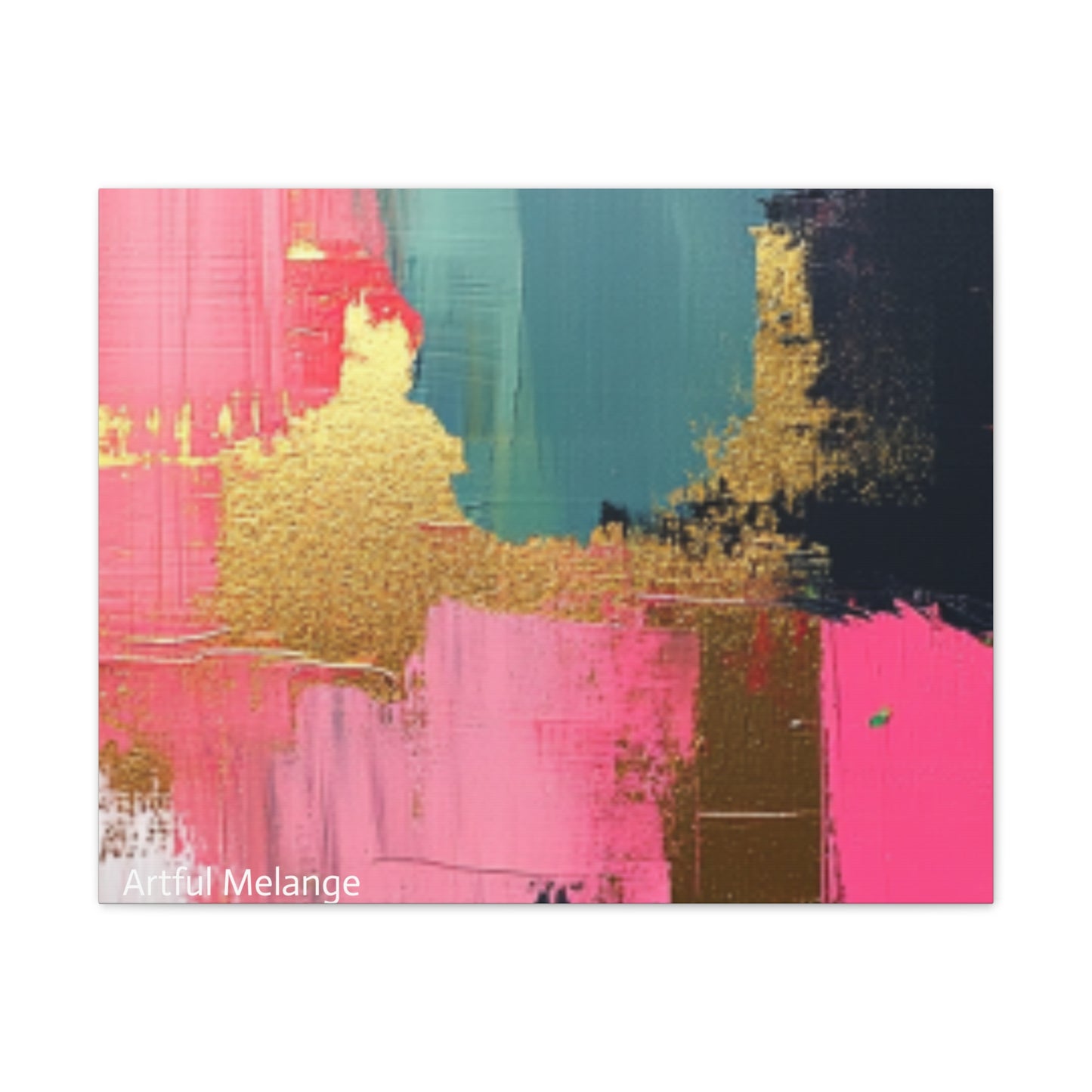 Acrylic Abstract Canvas Print - Homage to the Divine Nine/Pink Green Black and Gold 5