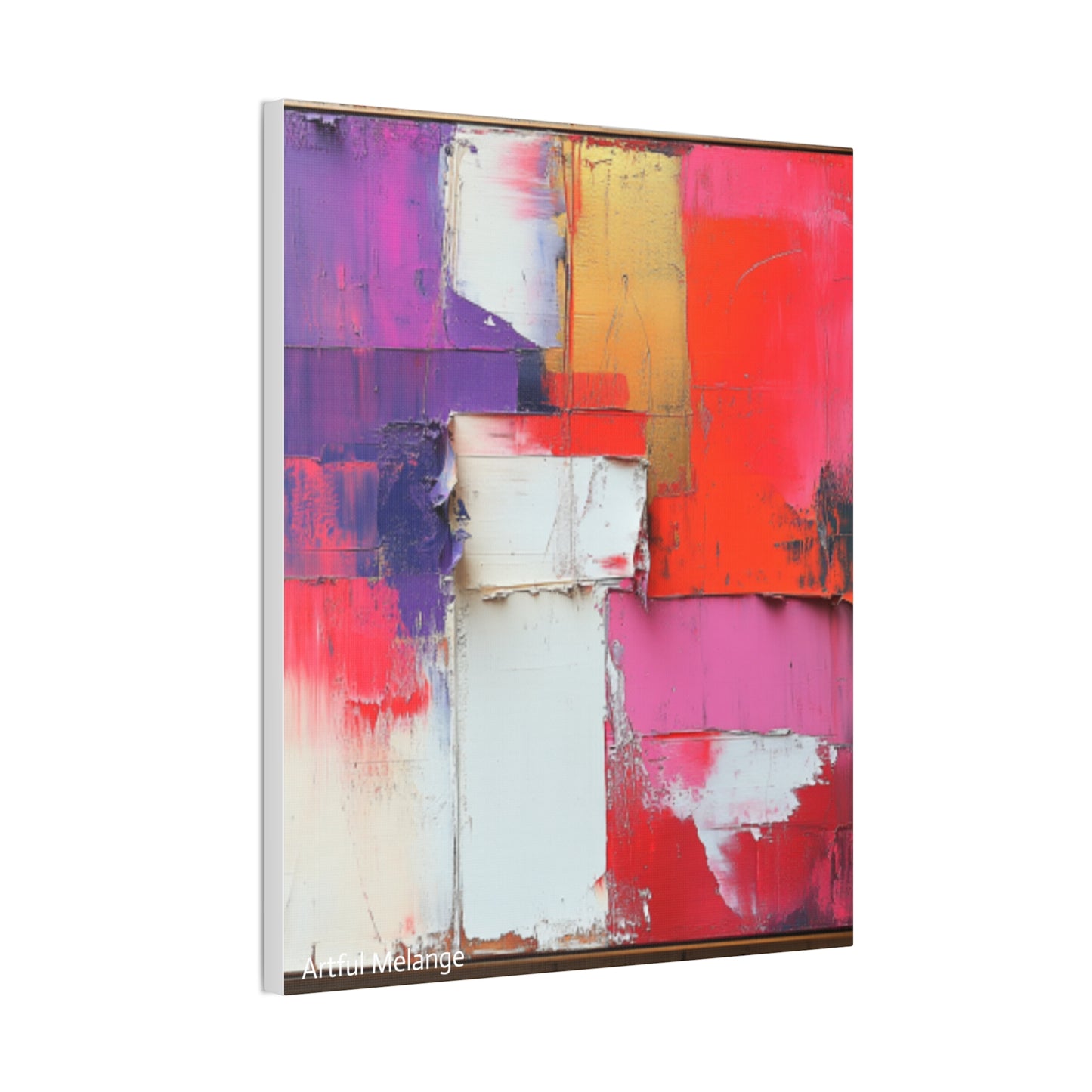 Acrylic Abstract Canvas Print - Homage to the Divine Nine/Red White Purple and Gold 1