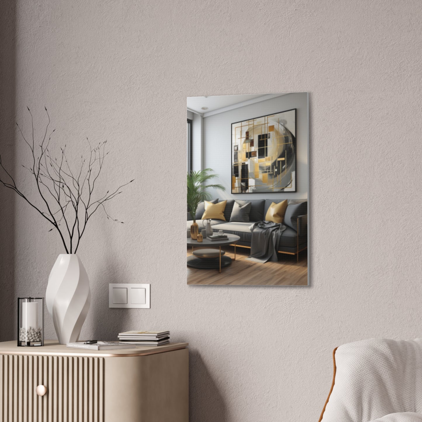 Gold and Black Elegance: A Symphony of Sophistication Canvas Print