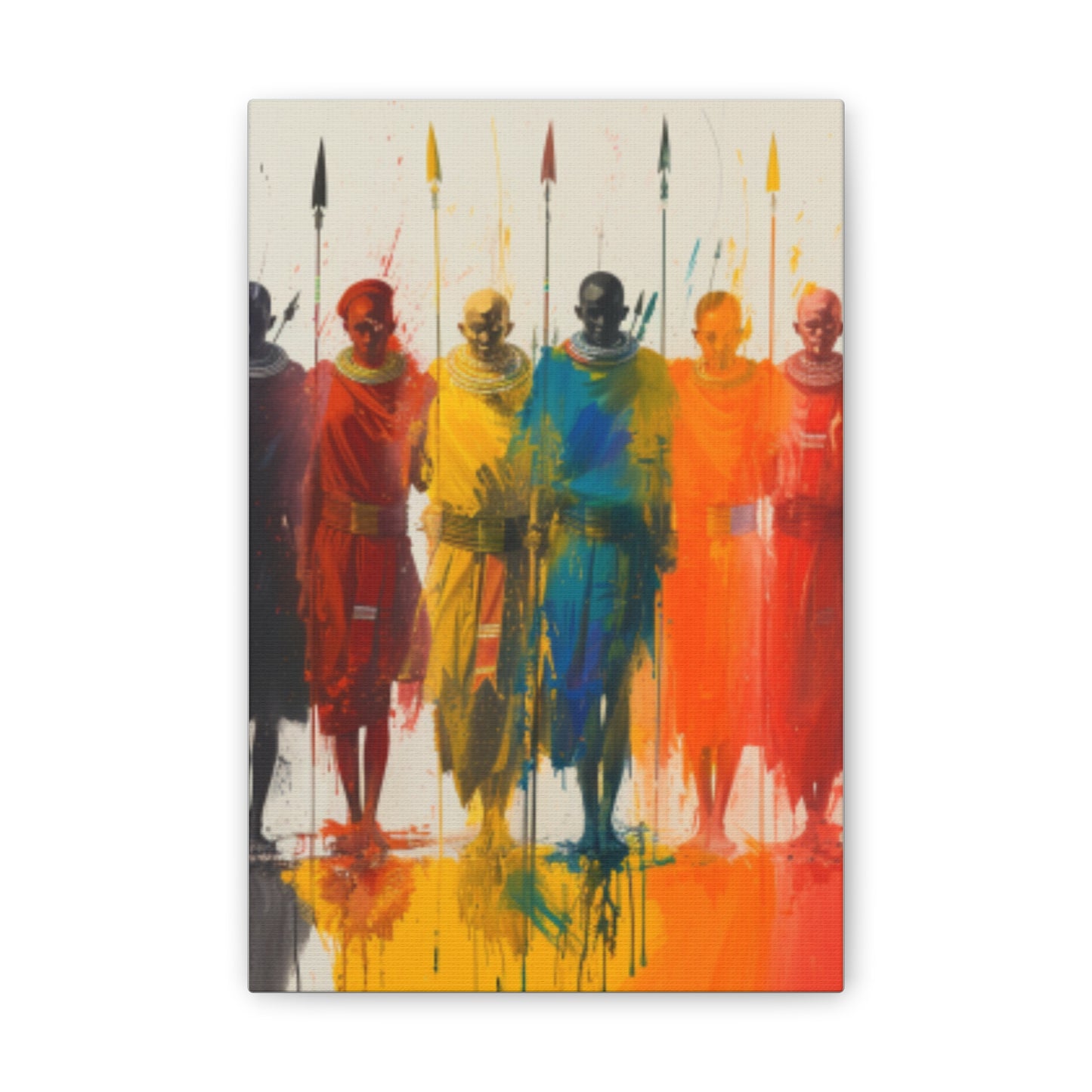 Masai Warriors Abstract Canvas Print