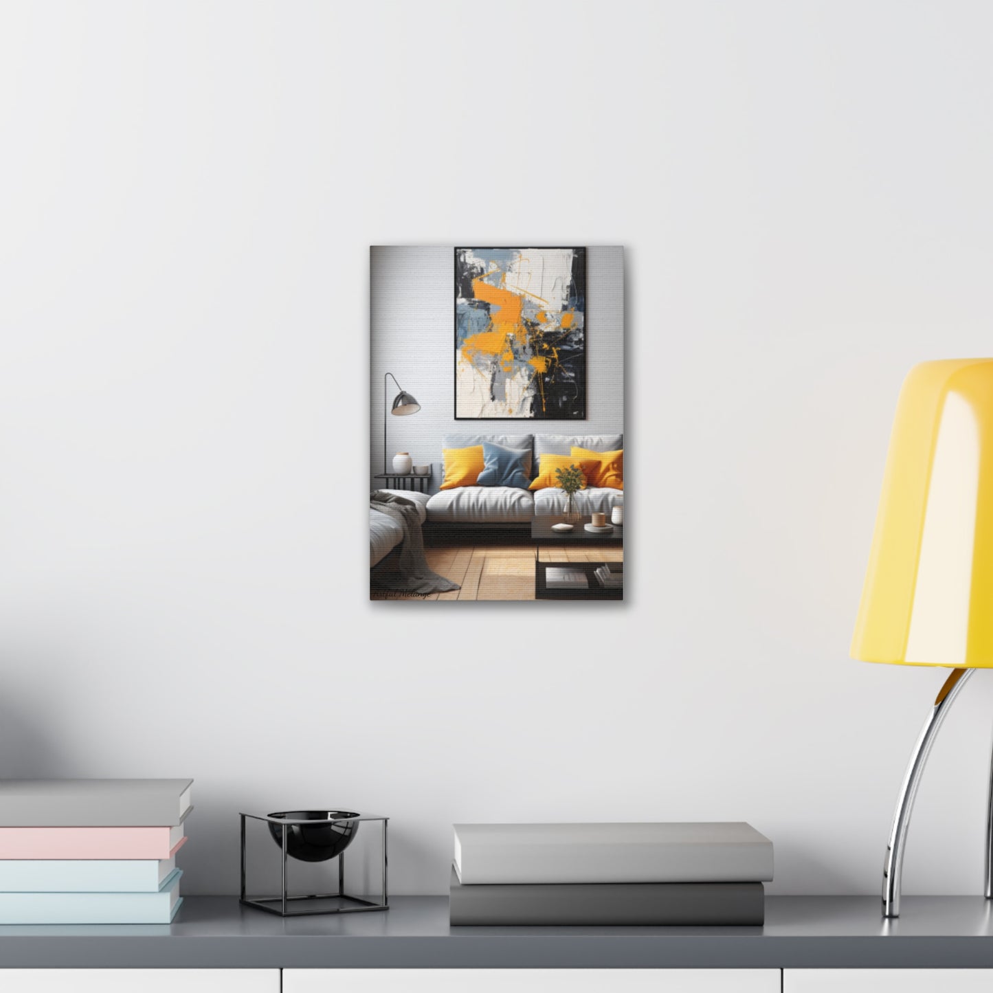 Timeless Elegance: Refined Yellow Hues Canvas Print for Sophisticated Living Spaces