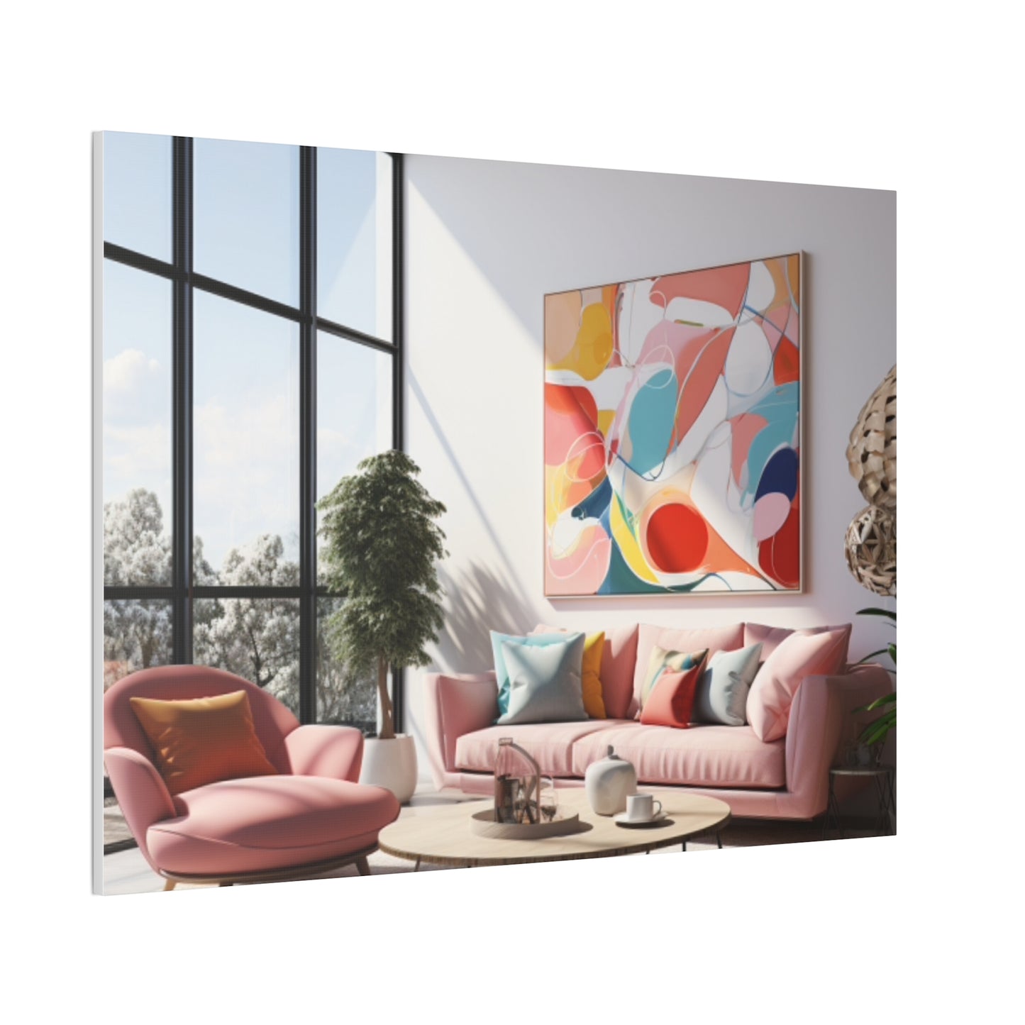 Timeless Elegance: Refined Pink Hues Canvas Print for Sophisticated Living Spaces