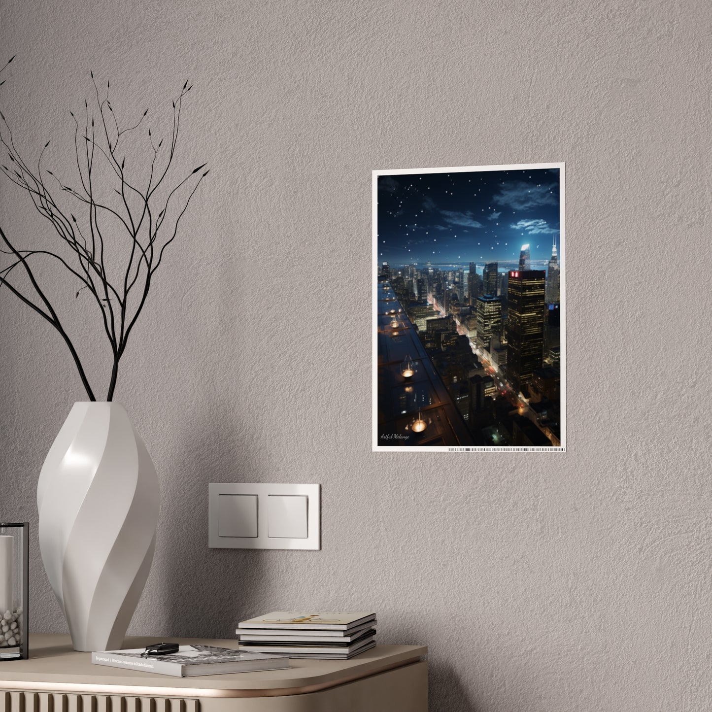 Skyline Vista: Hyper-Realistic 3D Cityscape Posters