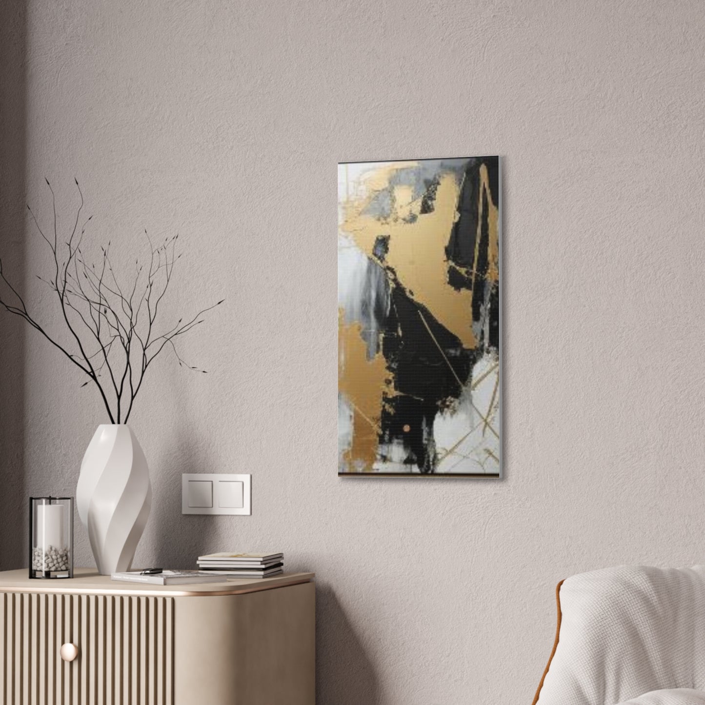 Gold and Black Elegance: A Symphony of Sophistication Canvas Print