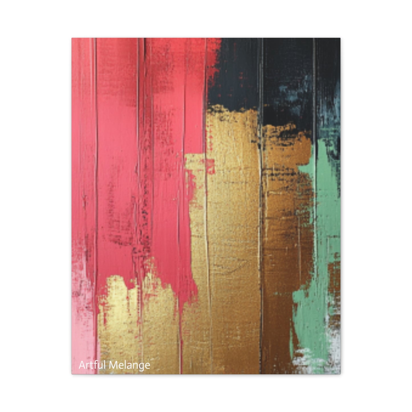 Acrylic Abstract Canvas Print - Homage to the Divine Nine/Pink Green Black and Gold 6