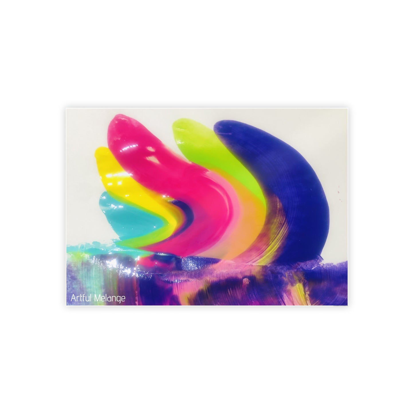 Gleaming Acrylic Abstract Poster: A Spectrum of Colorful Elegance