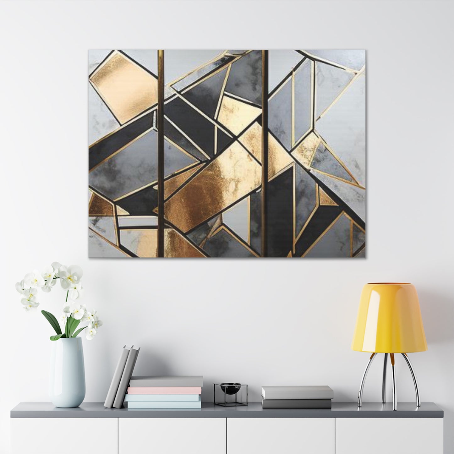 Gold and Black Elegance: A Symphony of Sophistication Canvas Print