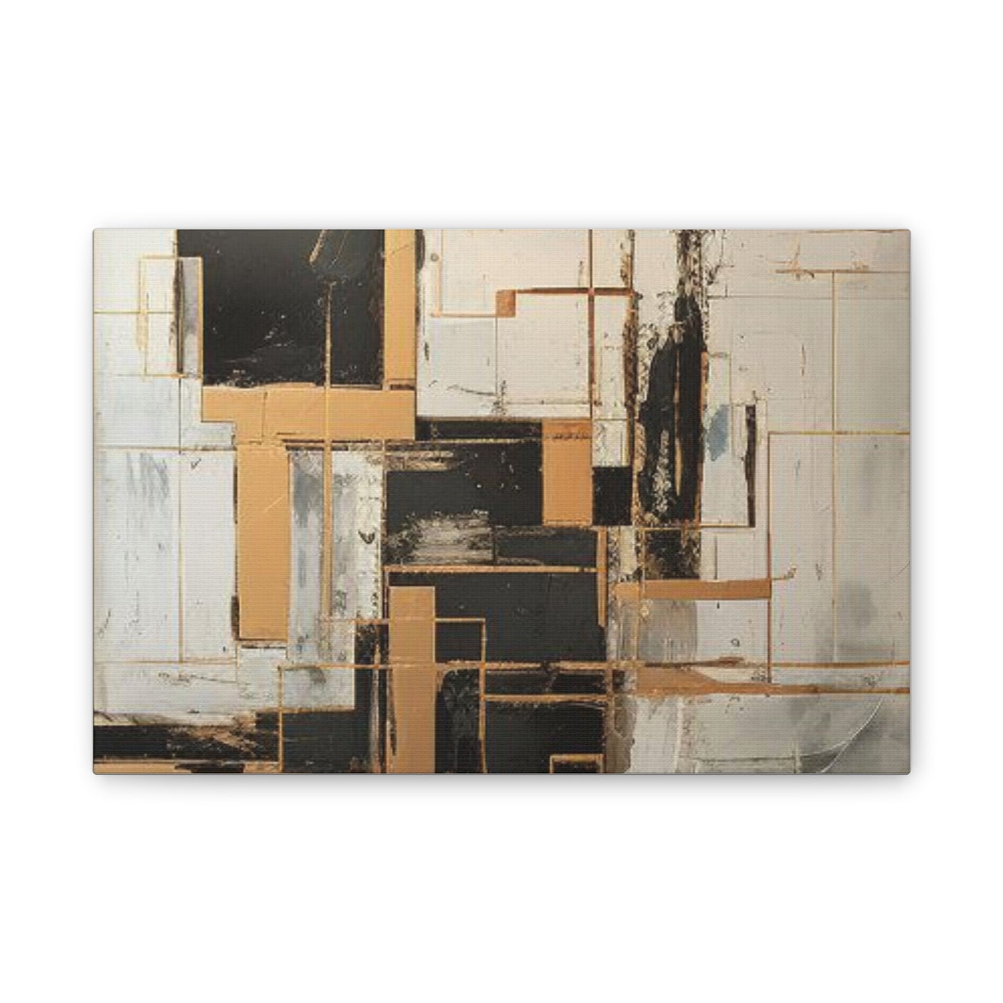 Gold and Black Elegance: A Symphony of Sophistication Canvas Print