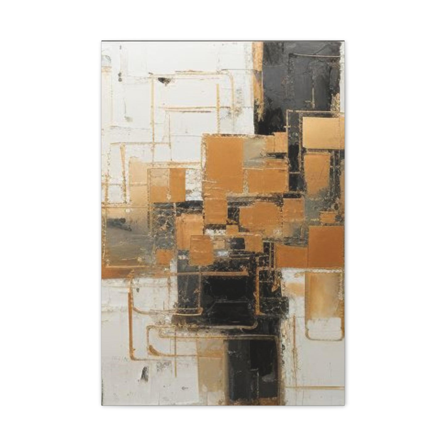 Gold and Black Elegance: A Symphony of Sophistication Canvas Print