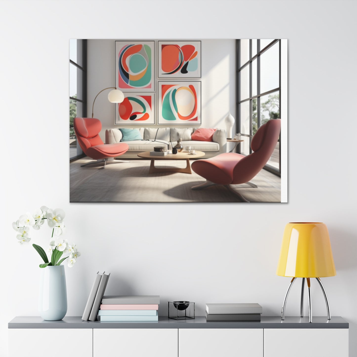 Timeless Elegance: Refined Pink Hues Canvas Print for Sophisticated Living Spaces