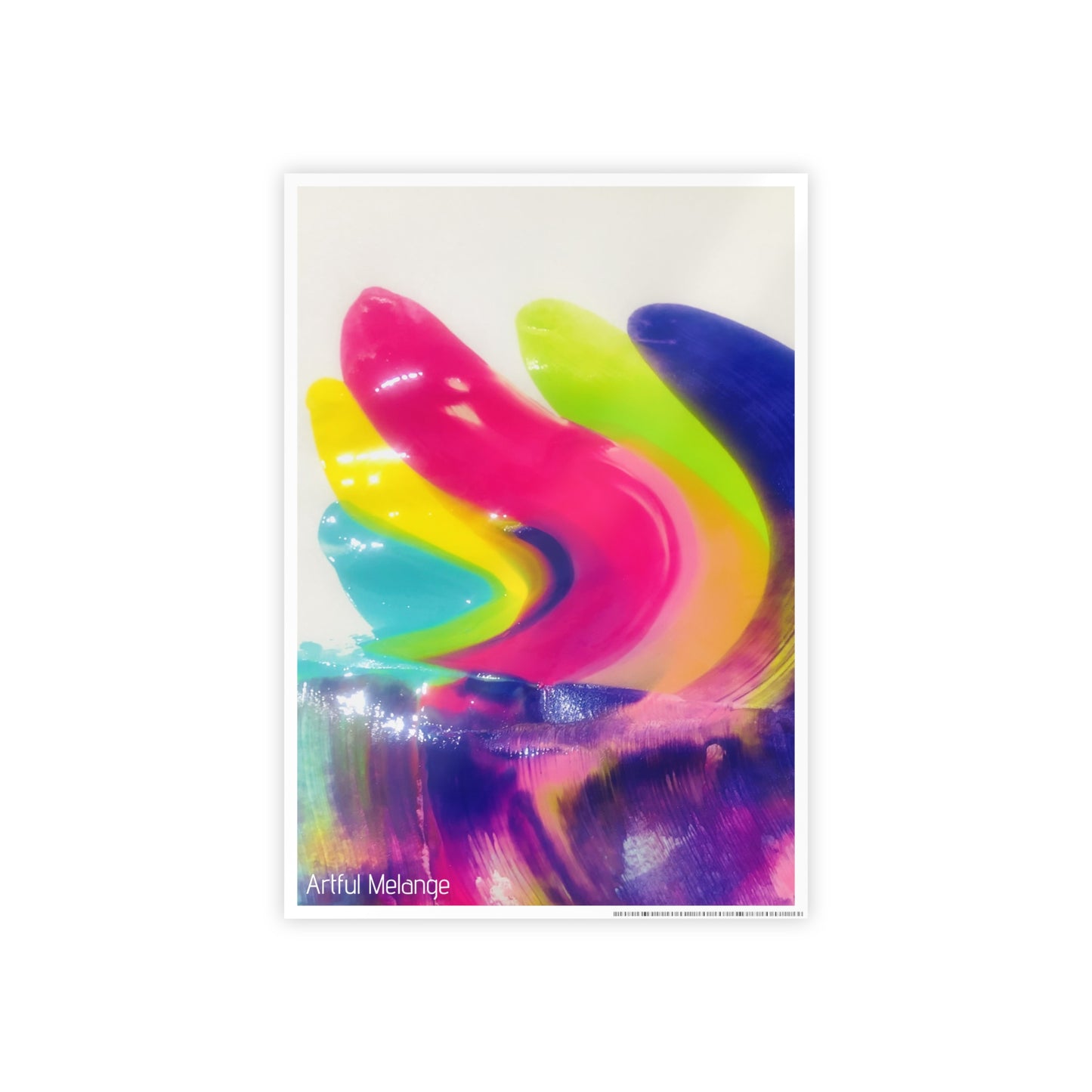 Gleaming Acrylic Abstract Poster: A Spectrum of Colorful Elegance