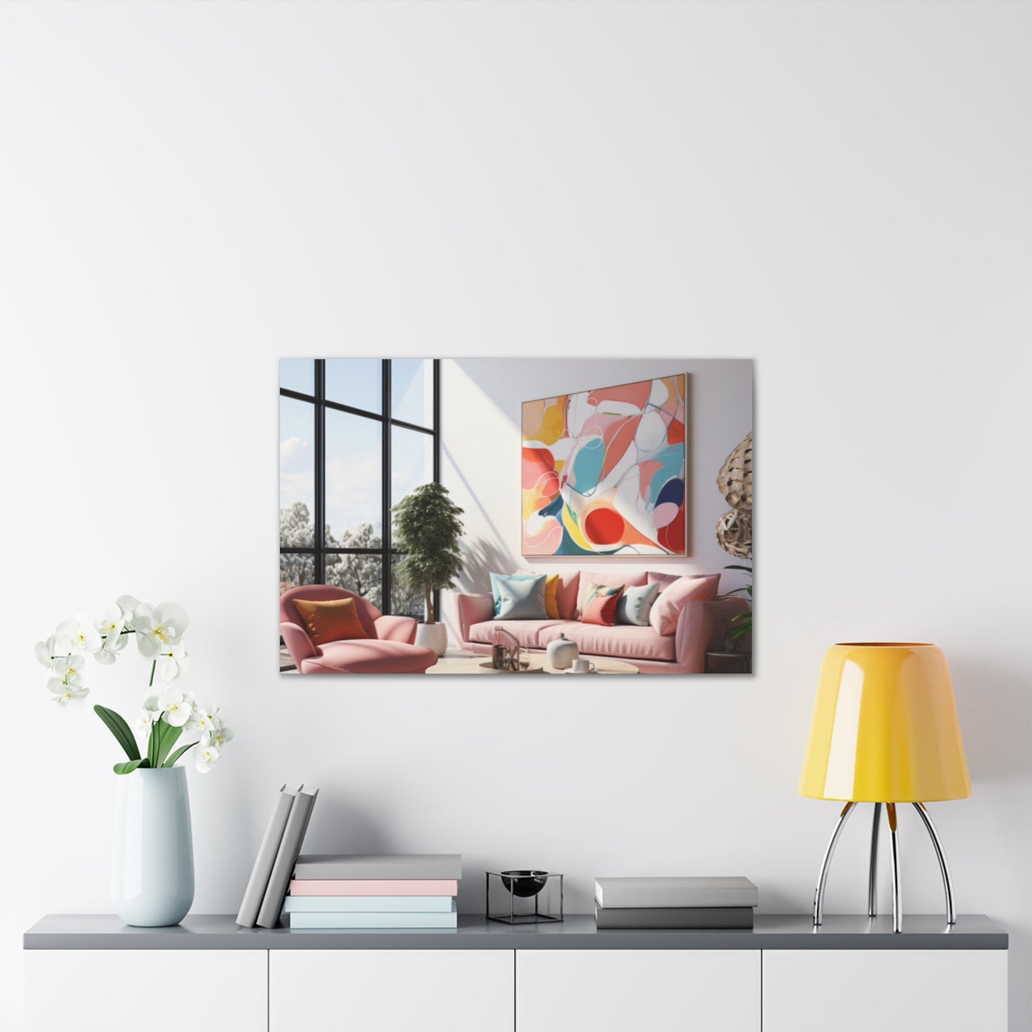 Timeless Elegance: Refined Pink Hues Canvas Print for Sophisticated Living Spaces