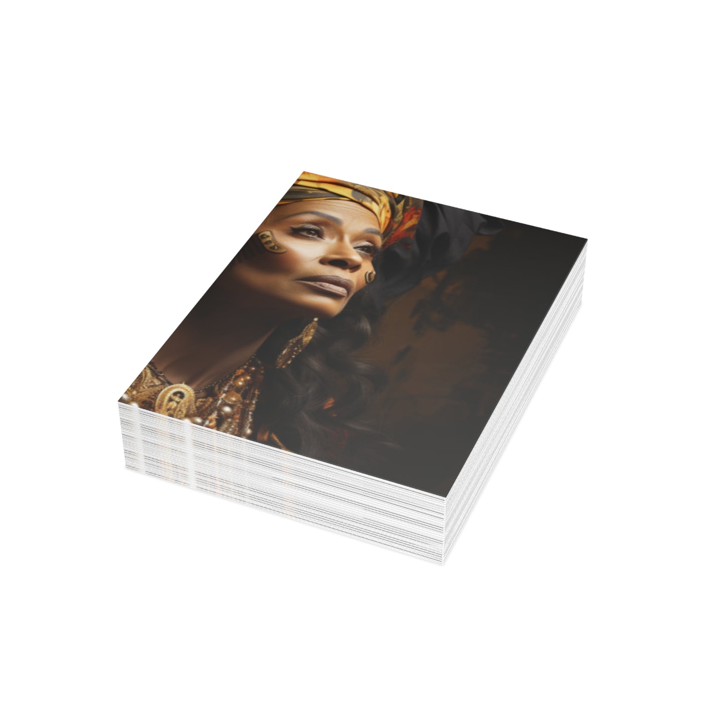 A Tapestry of Grace Note Cards: Showcasing Regal Black Women as African Royalty 1, 10, 30, and 50 pcs