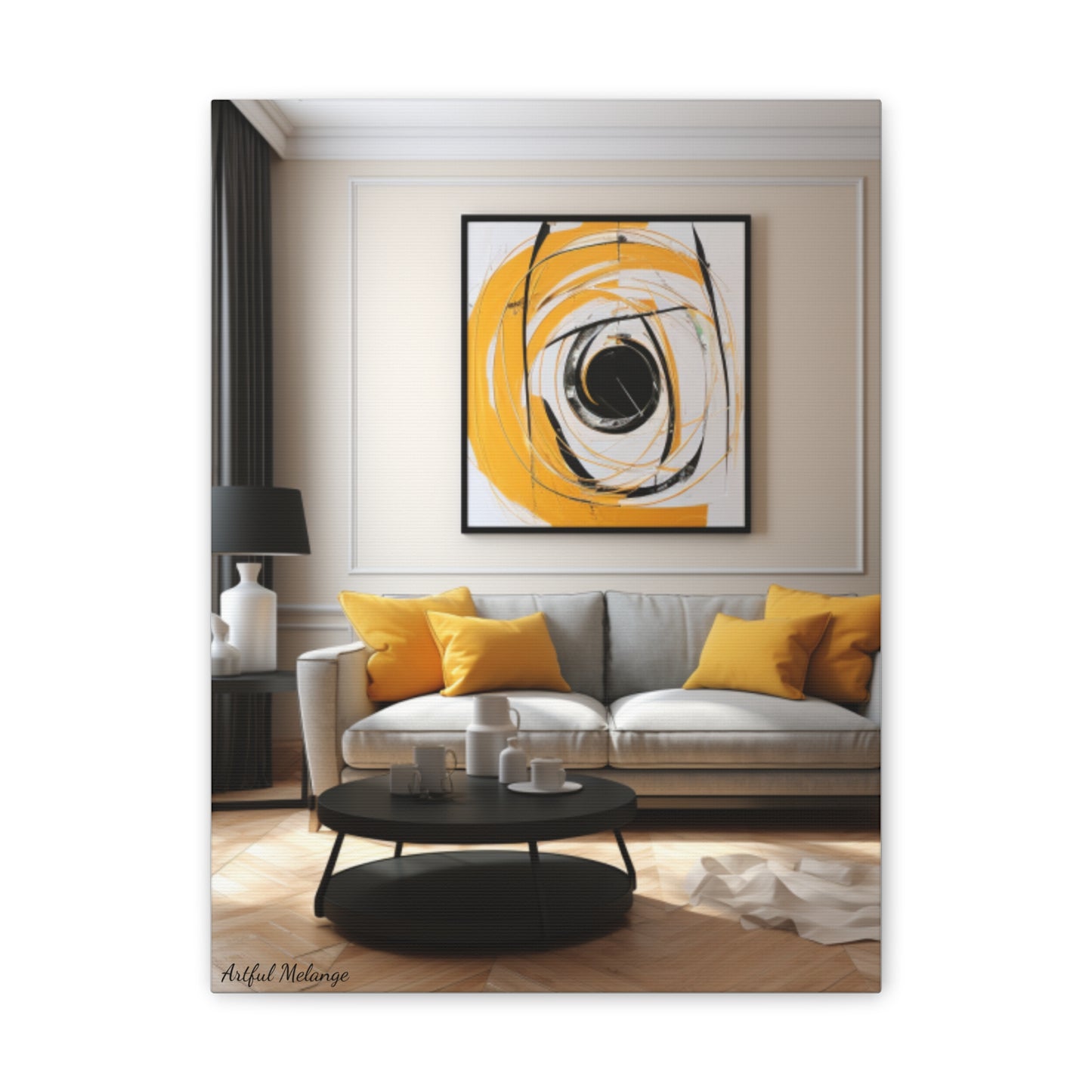 Timeless Elegance: Refined Yellow Hues Canvas Print for Sophisticated Living Spaces