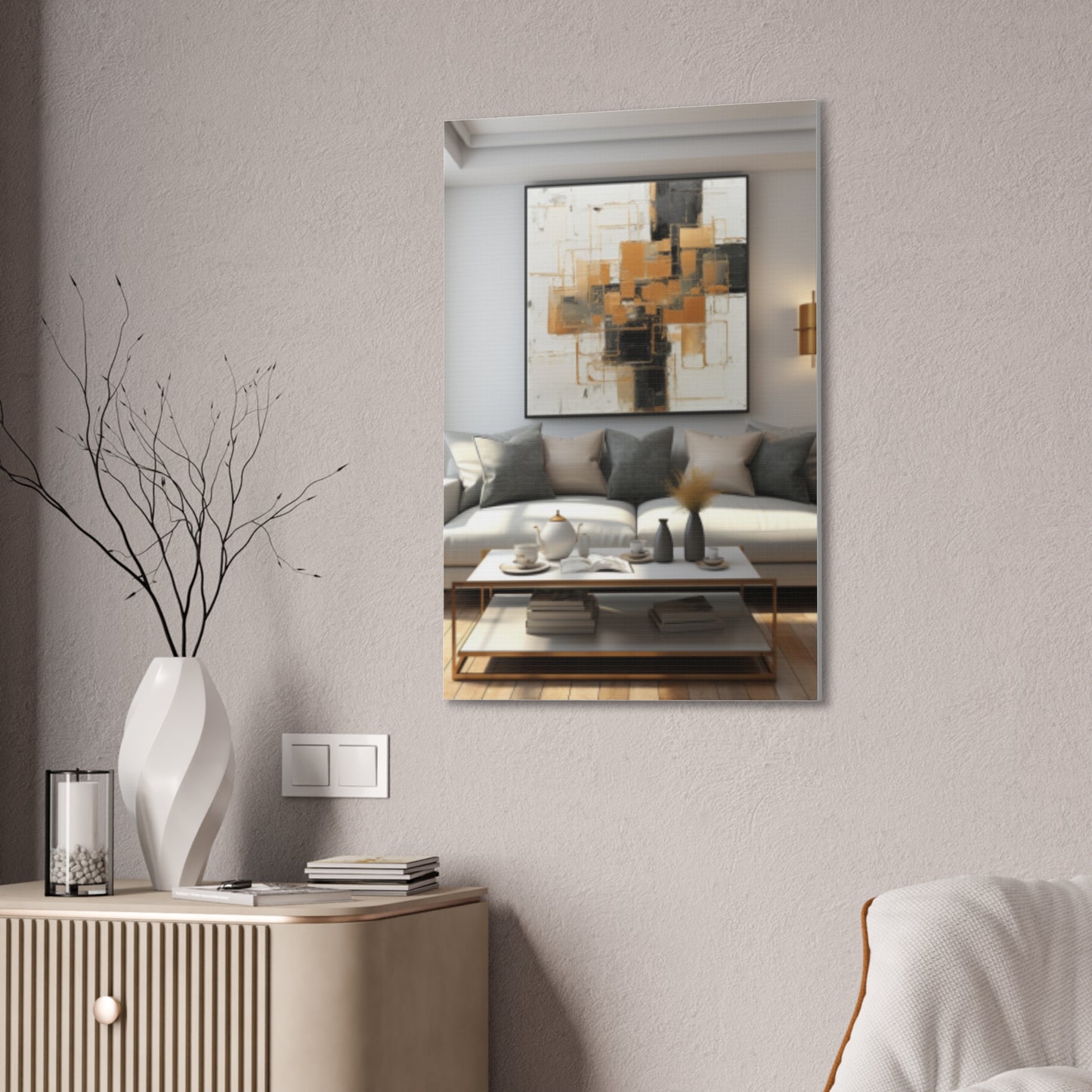 Gold and Black Elegance: A Symphony of Sophistication Canvas Print