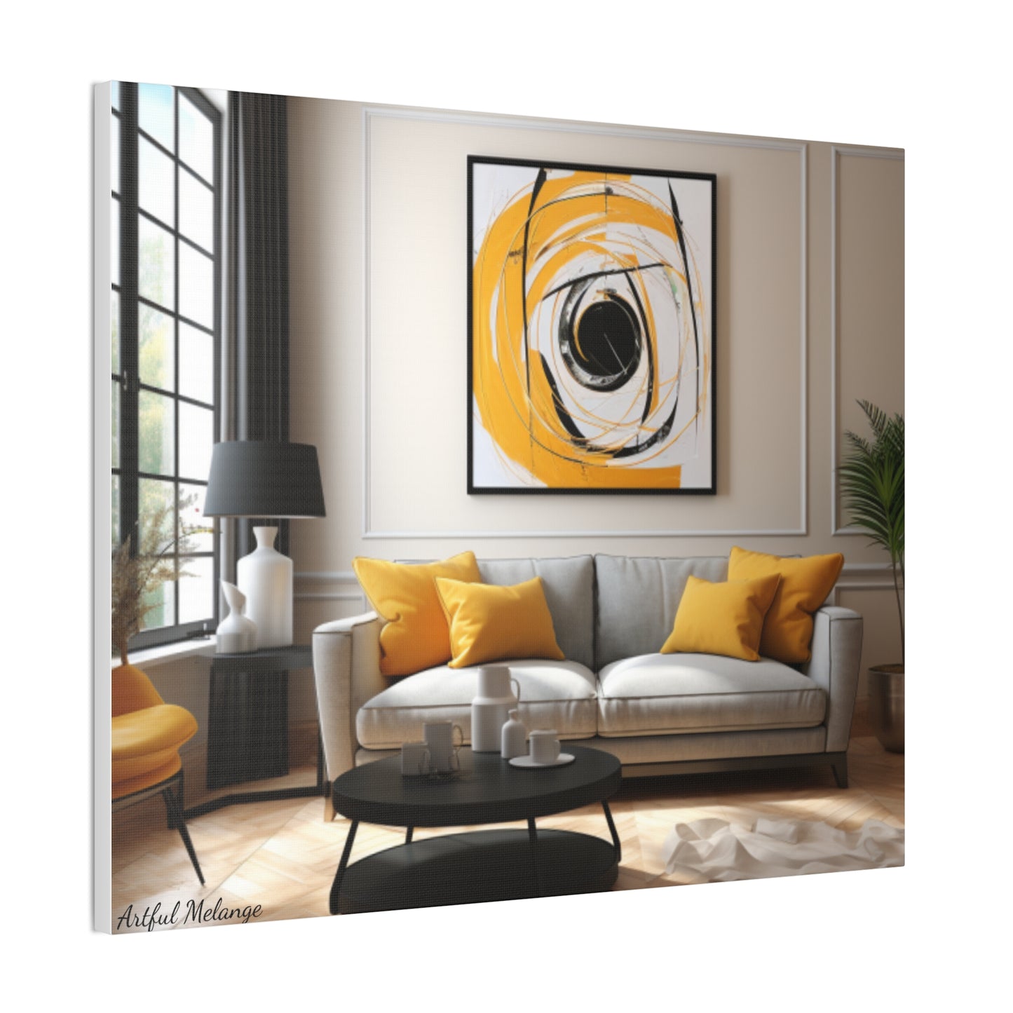 Timeless Elegance: Refined Yellow Hues Canvas Print for Sophisticated Living Spaces