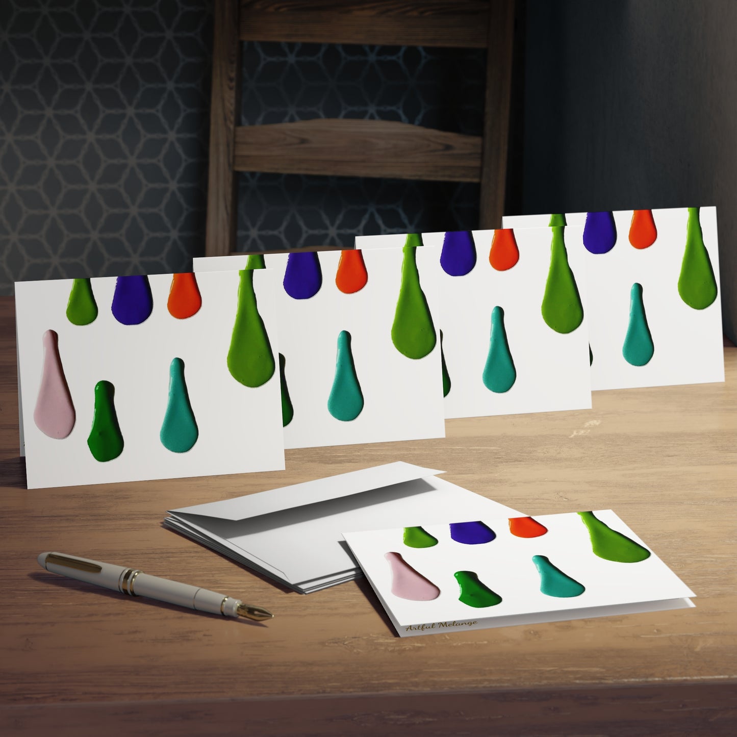 Elegance in Ink:  Abstract Art Note Card Set(5-Pack)