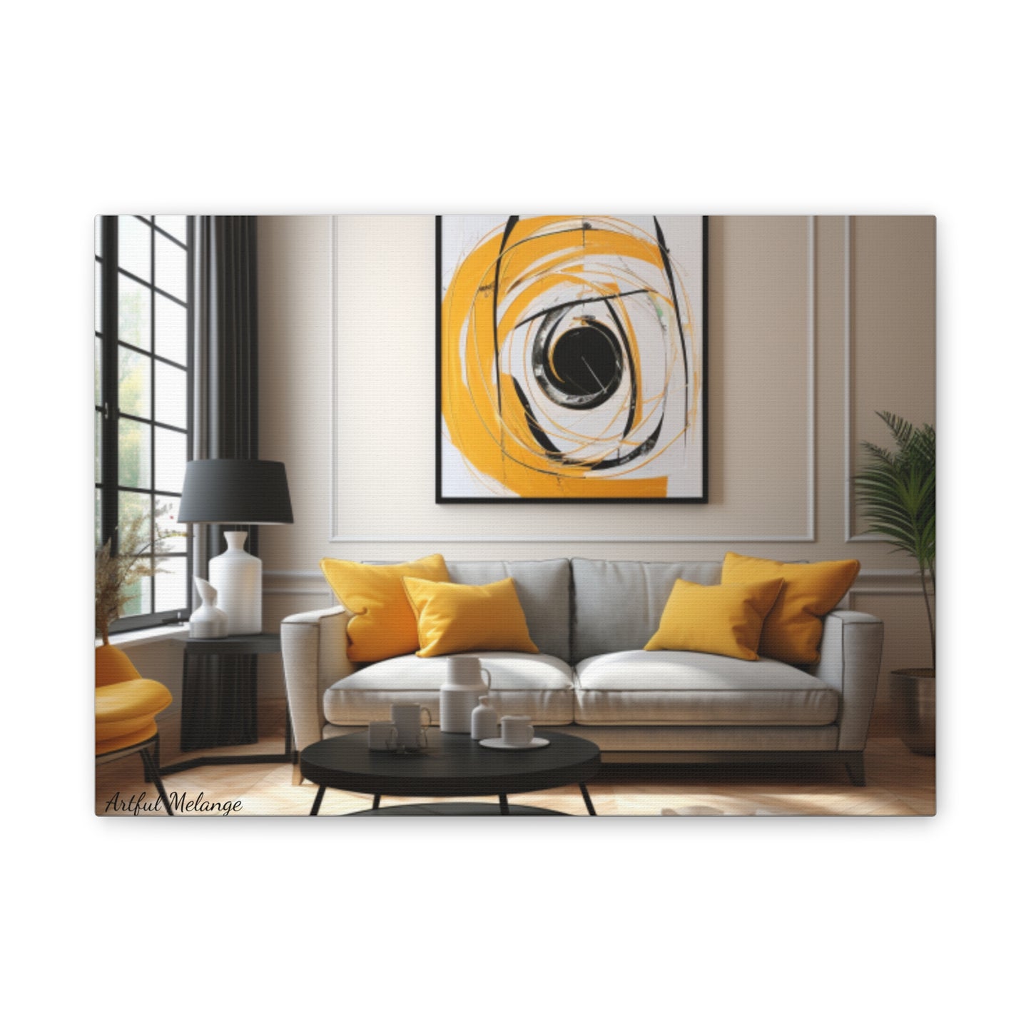 Timeless Elegance: Refined Yellow Hues Canvas Print for Sophisticated Living Spaces