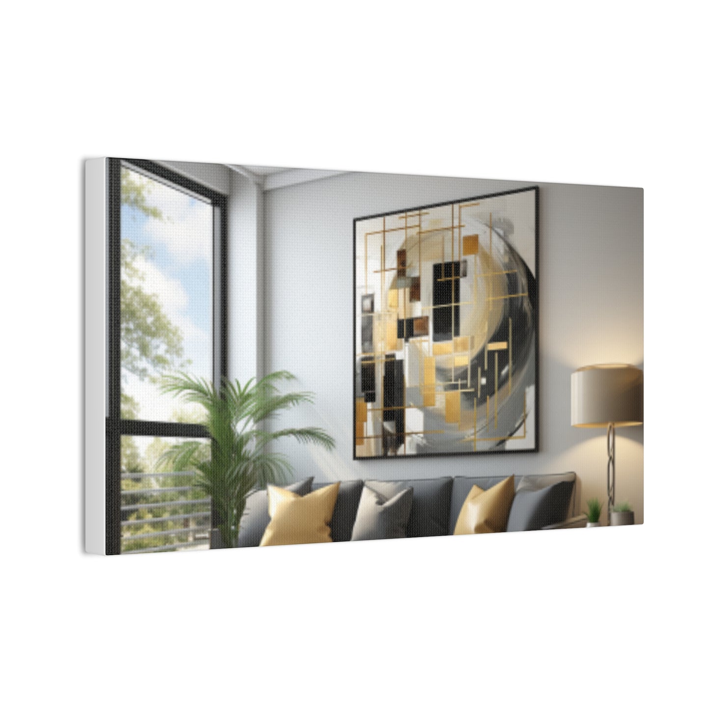 Gold and Black Elegance: A Symphony of Sophistication Canvas Print