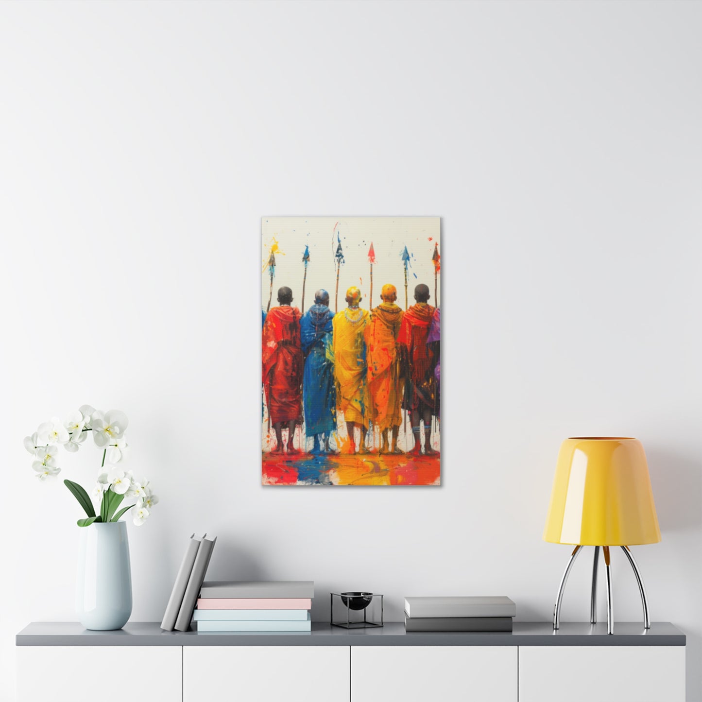 Masai Warriors Abstract Canvas Print