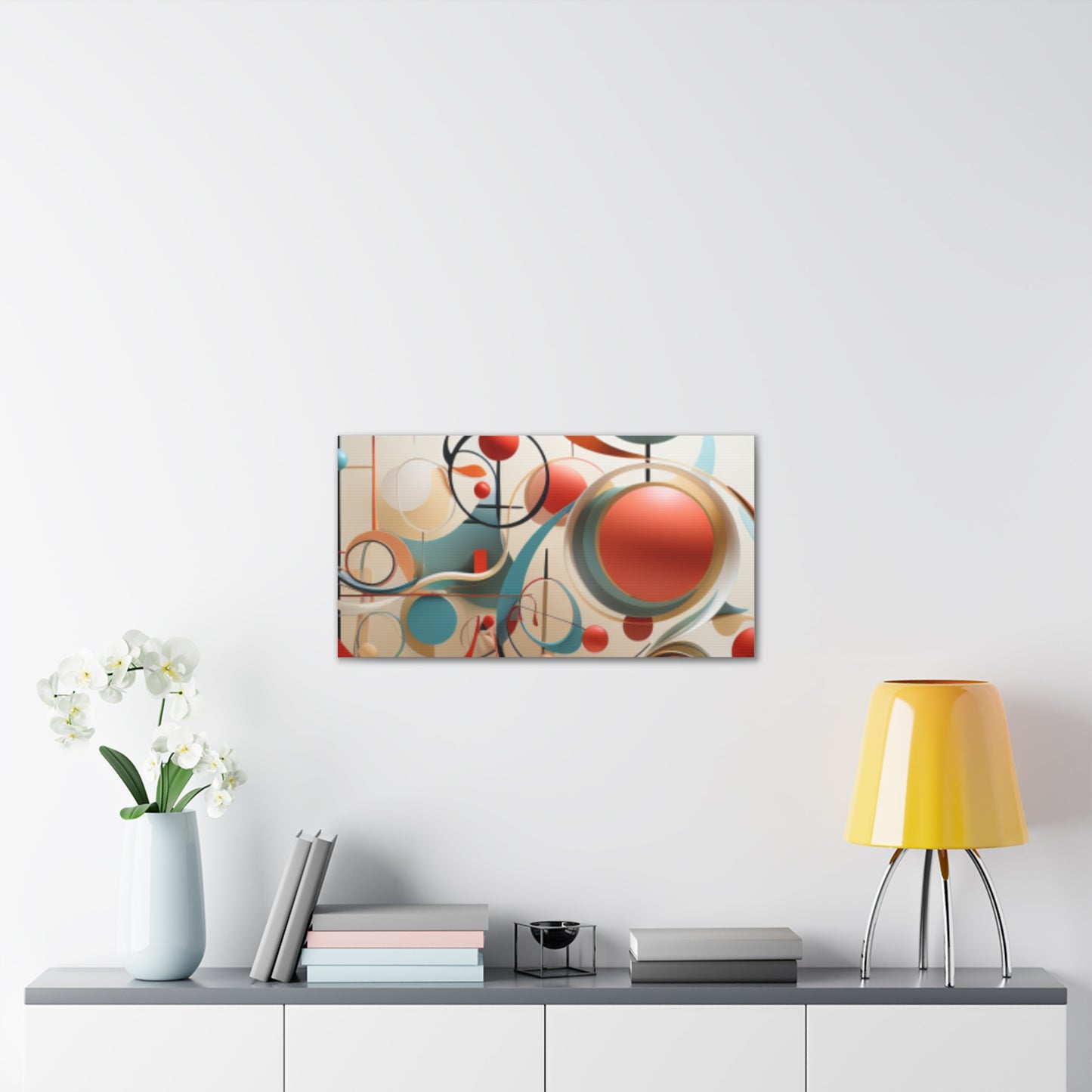 Harmony in Cyan and Peach- Graphic Print