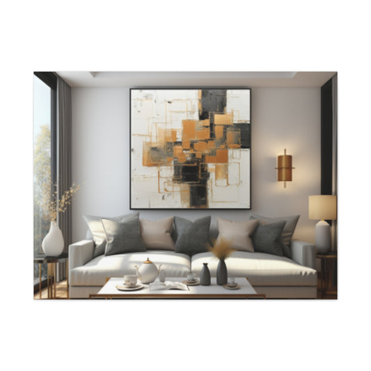 Gold and Black Elegance: A Symphony of Sophistication Canvas Print