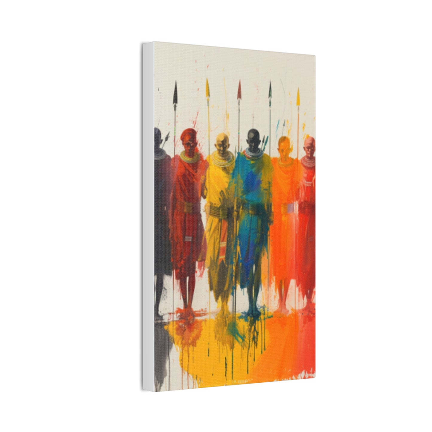 Masai Warriors Abstract Canvas Print