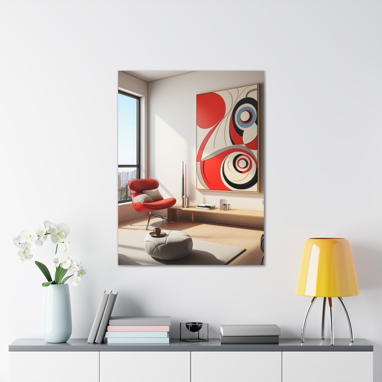 Crimson Elegance: A Symphony of Sophistication Canvas Print