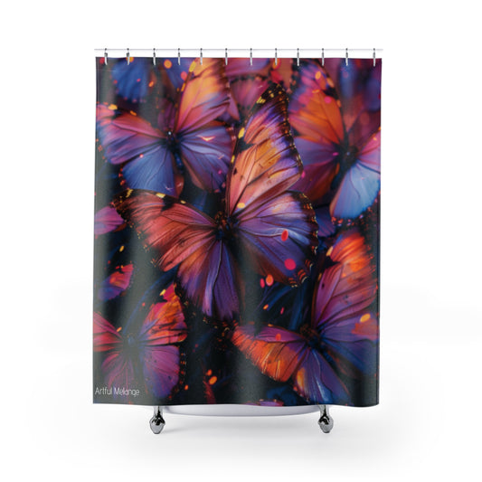 Fluttering Splendor Butterfly Shower Curtains