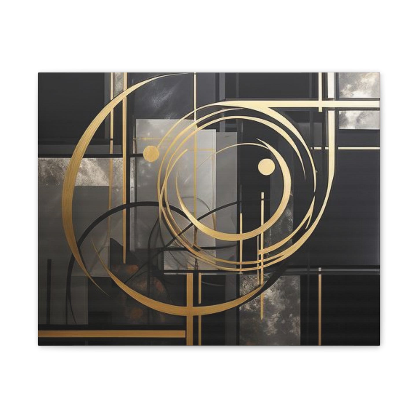 Gold and Black Elegance: A Symphony of Sophistication Canvas Print