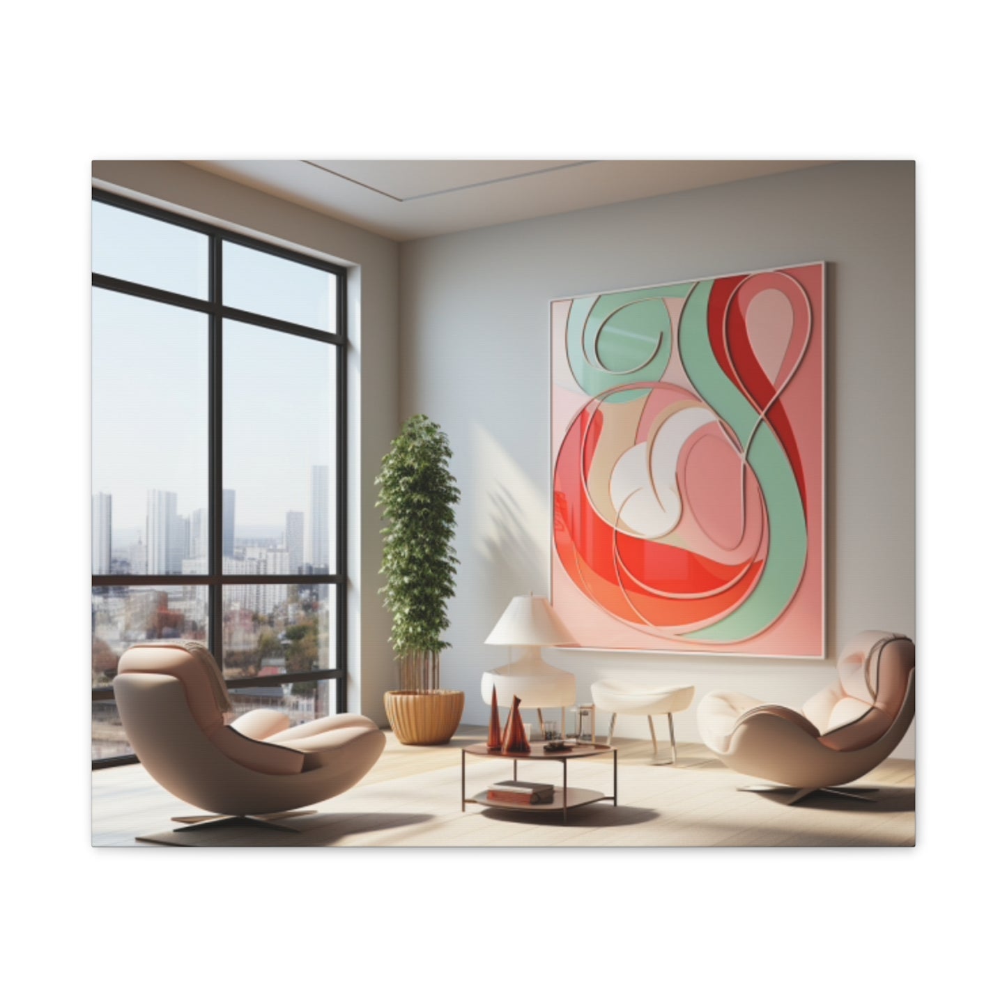 Timeless Elegance: Refined Pink Hues Canvas Print for Sophisticated Living Spaces