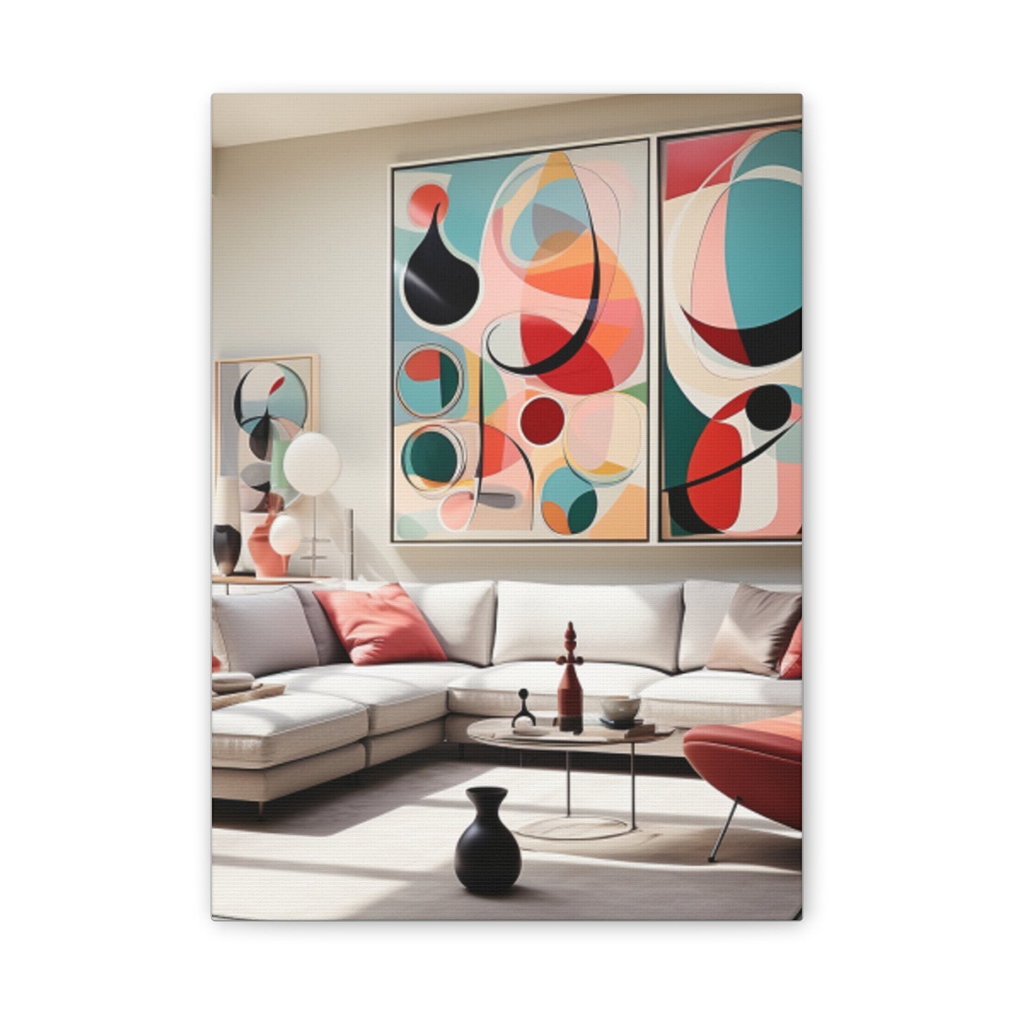 Timeless Elegance: Refined Pink Hues Canvas Print for Sophisticated Living Spaces